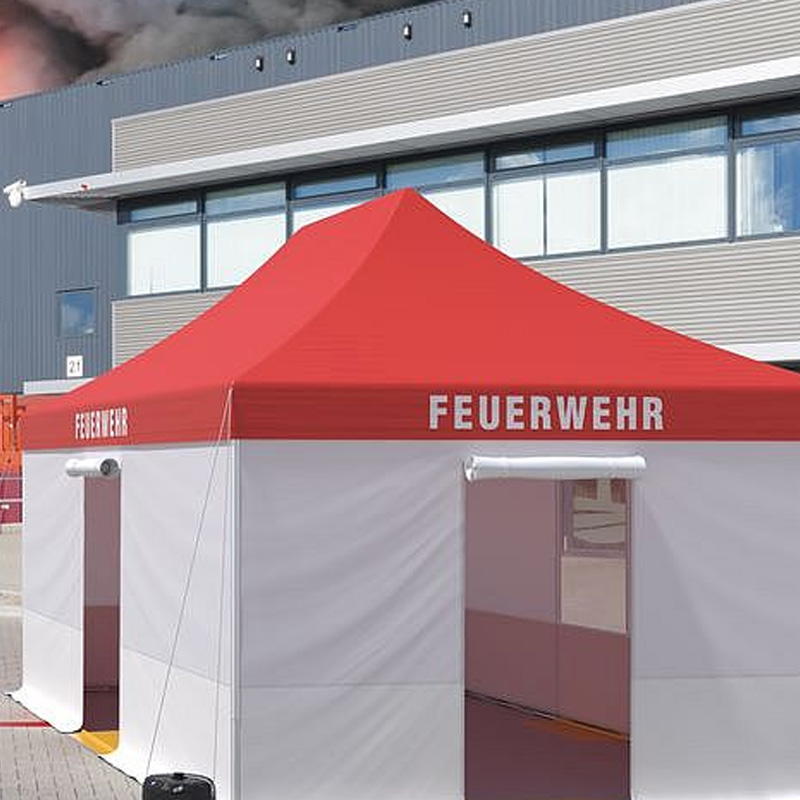 A fire fighting tent from Pro-Tent being used during a fire fighting operation.