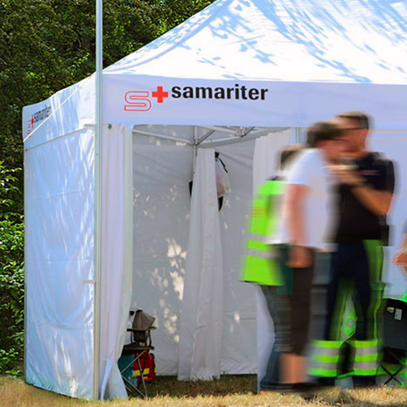 The Samaritans using a Pro-Tent rapid response tent during a rescue mission.