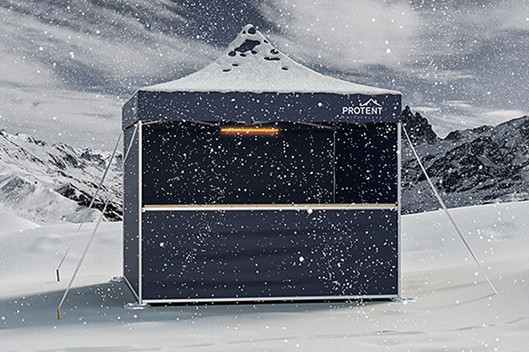 A windproof folding tent.