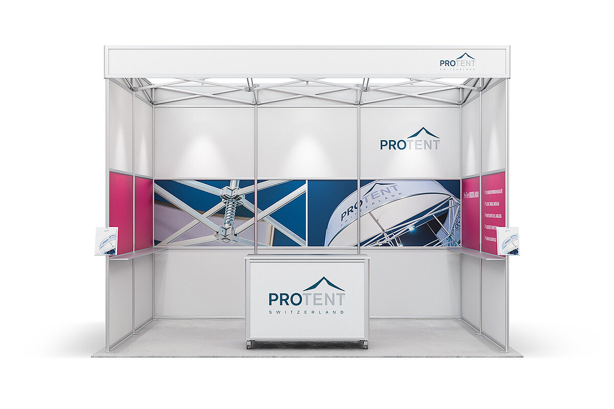 Stand construction system – module type H: linear stand 13.5 m²