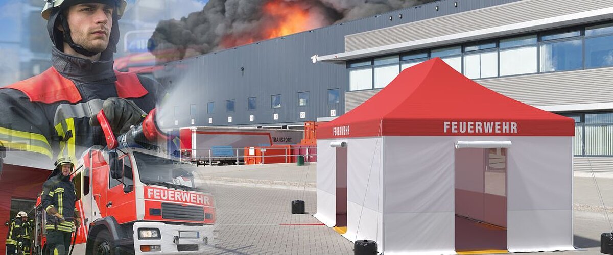 Ein Rescue-Tent von Pro-Tent kommt bei der Feuerwehr zum Einsatz.