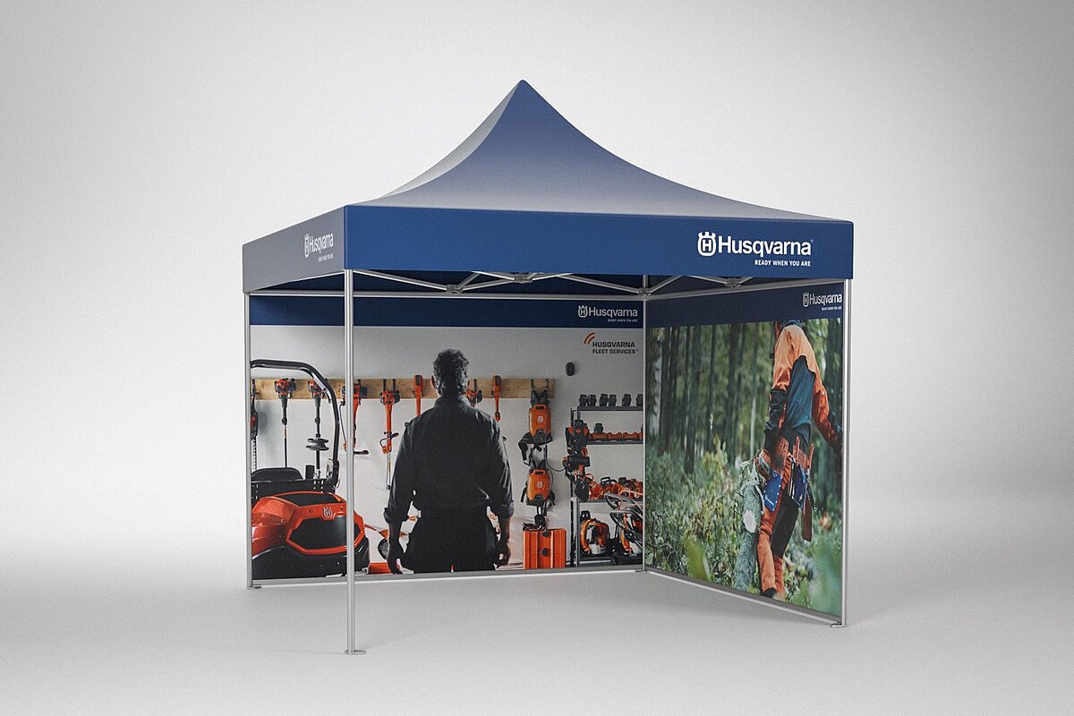 Ein kleines Faltzelt von Husqvarna.