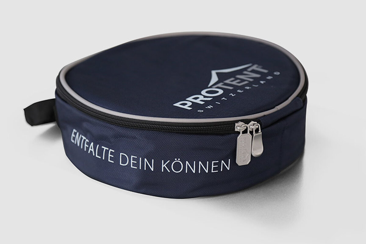 A blue bag for a weight plate