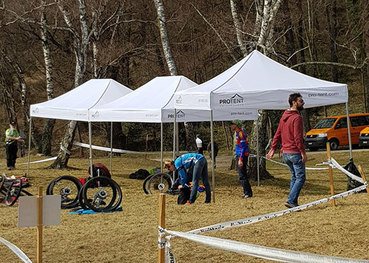Folding tents from Pro-Tent at the Swiss Bike Cup