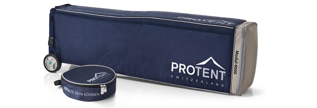 Die gepolsterte Transporttasche mit grossen Laufrollen.