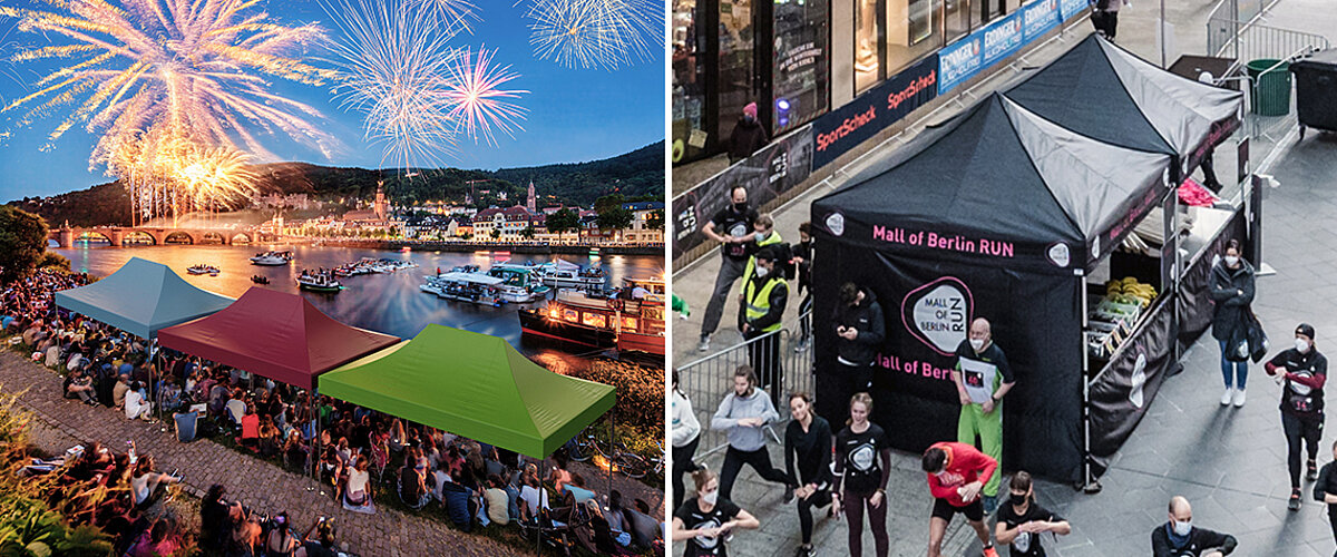A high-quality event tent from Pro-Tent being used for an event at Hamburg harbour.